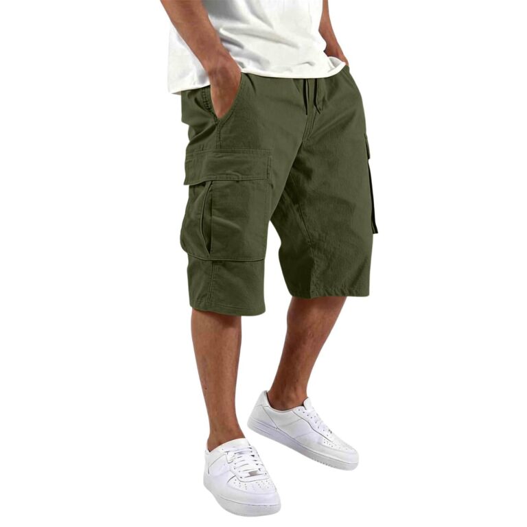Lvnsdknerse Bermuda Cargo Uomo Slim Fit con Tasche Laterali