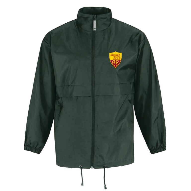 AS Roma Antivento Full Zip Logo Verde Antivento Unisex - Adulto