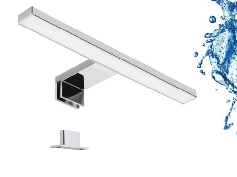 LIGHTWORLD24 Lampada Specchio LED 30 cm 5W 4000K IP44 Argento Cromo