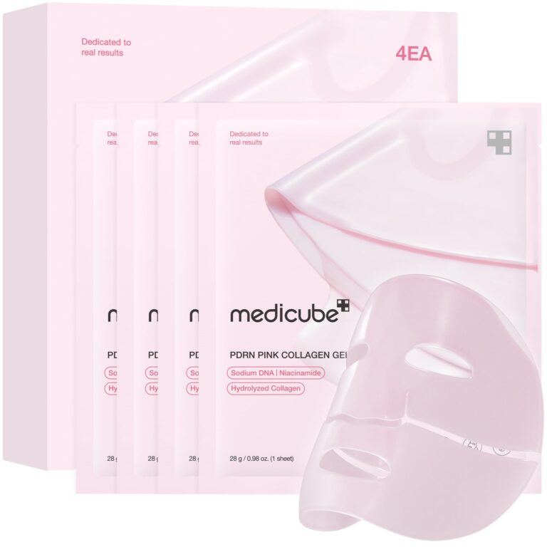 medicube Salmon Dna Pdrn, Maschera In Gel Di Collagene Rosa, Da Notte, Per Una Pelle Luminosa Ed Elastica, Idratante, Rass...