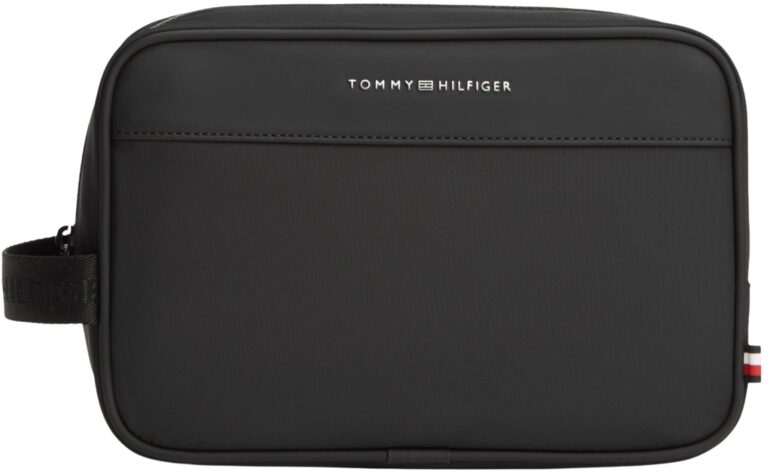 Tommy Hilfiger TH Repreve Washbag Borsa da Bagno Uomo Nera