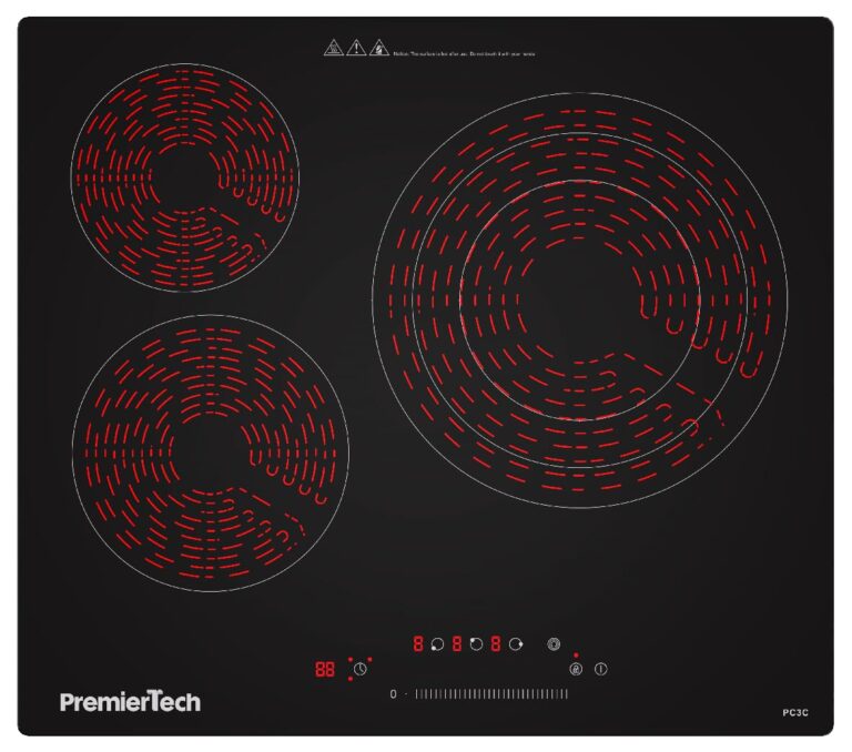 PremierTech Piano Cottura Incasso Vetroceramica 3 Zone 60 cm LED
