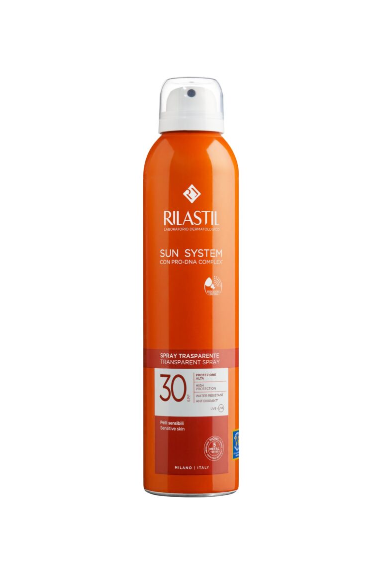 Rilastil Sun System Transparent, Spray Corpo Trasparente, Azione Antiossidante, Texture Ultra Leggera, per Tutti i Tipi di...