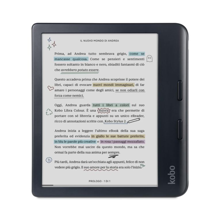 Kobo Libra Colour | eReader | Display antiriflesso a colori E Ink Kaleido™ 3 da 7” | Modalità Scura| I Audiolibri | Imperm...
