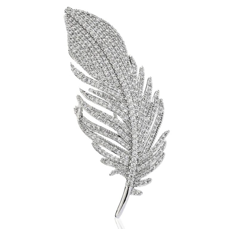 Spilla Retro con Piume e Strass Glitterati da Donna