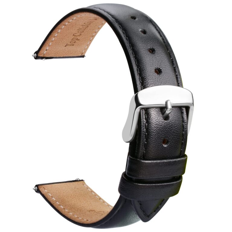 TStrap Cinturino pelle 20mm nero sgancio rapido smartwatch
