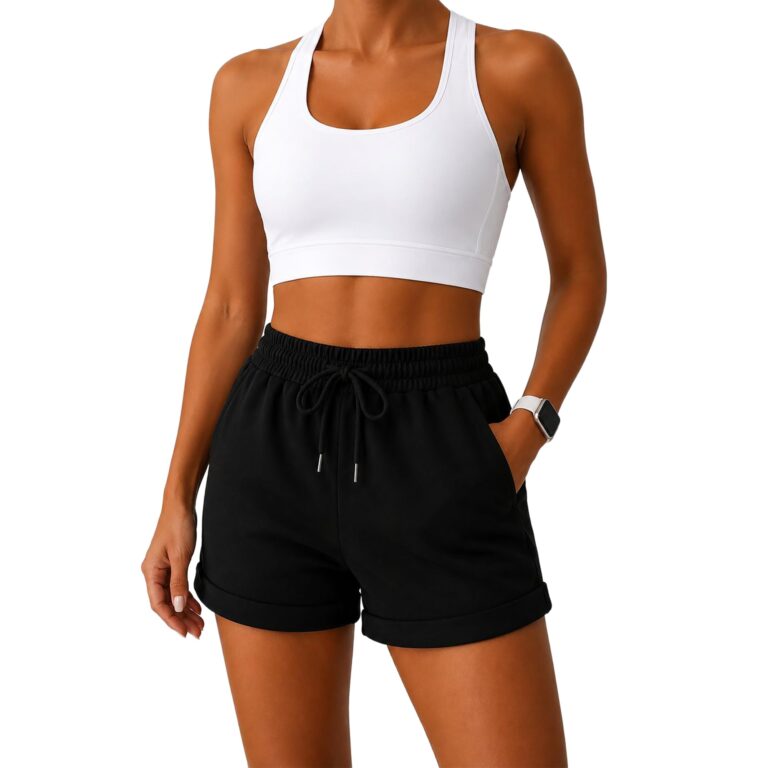 Smith & Solo Pantaloncini Sportivi Donna in Cotone Vita Alta