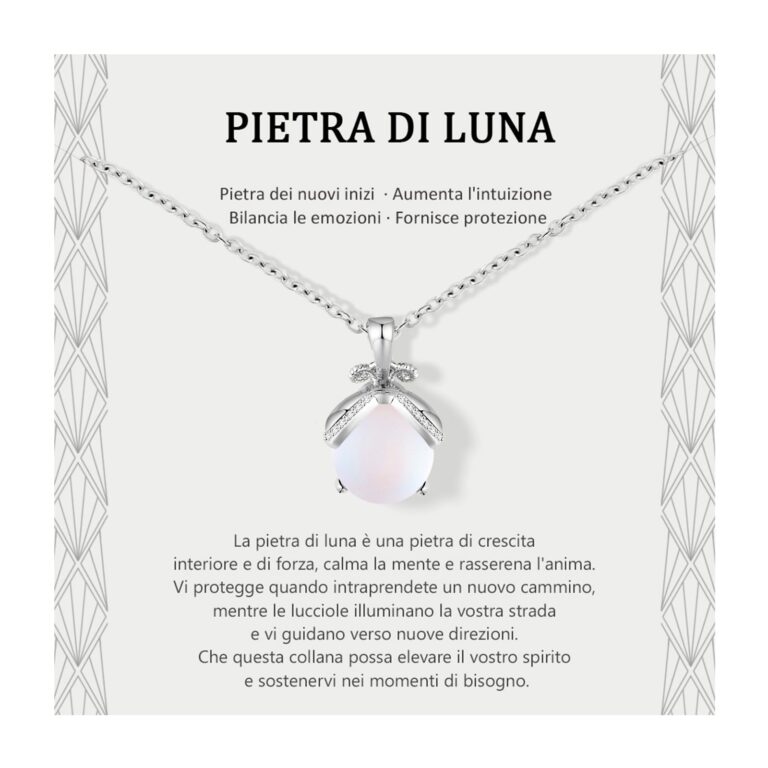 Lueaurra Collana Pietra di Luna, Idea Regalo per Donna e Ragazza
