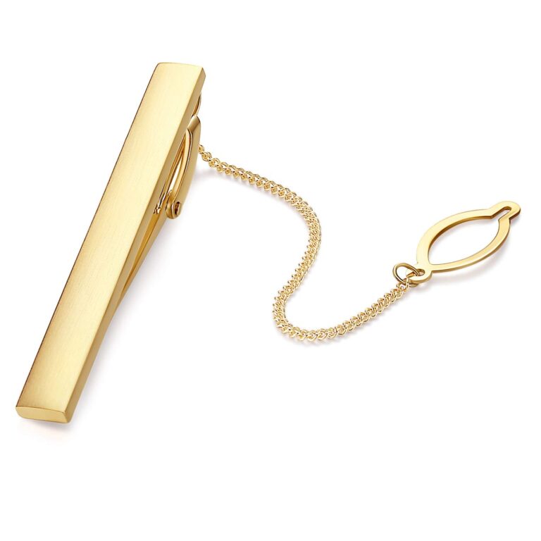 HONEY BEAR Fermacravatta con Catena per Uomo – 5,4 cm