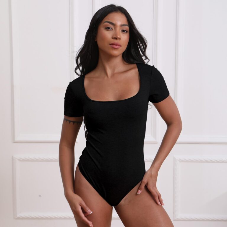 Body donna maniche corte scollo rotondo elasticizzato
