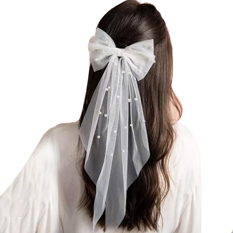 TSUOUKL velo con perle e fermaglio per capelli da sposa