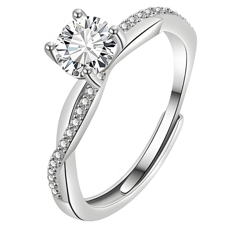 JEYORZY Anello Argento Donna Regolabile con Zirconia Cubica