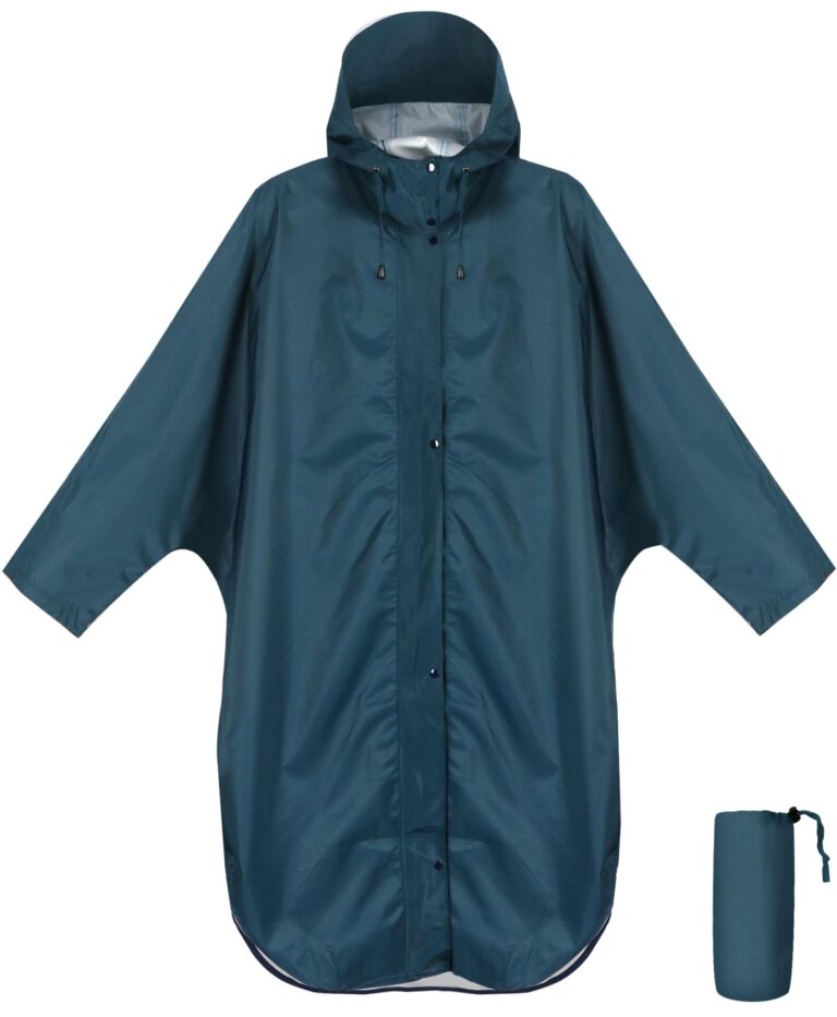 ANYOO Poncho Antipioggia con Cappuccio e Maniche Unisex