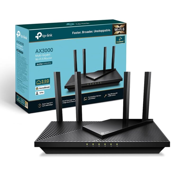 TP-Link Archer AX55 Pro Router AX3000Mbps Wi-Fi 6, 2.5G Porta WAN/LAN, Larghezza di Banda 160MHz, Porta USB 3.0, Streaming...