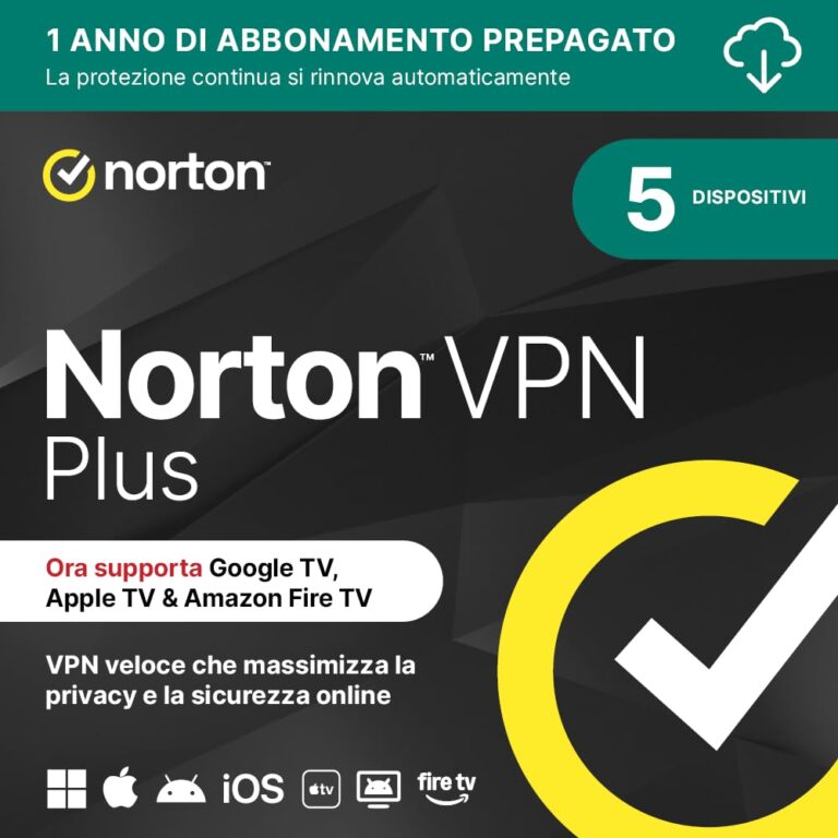 Norton VPN Plus 2026 – 5 Dispositivi, 1 Anno