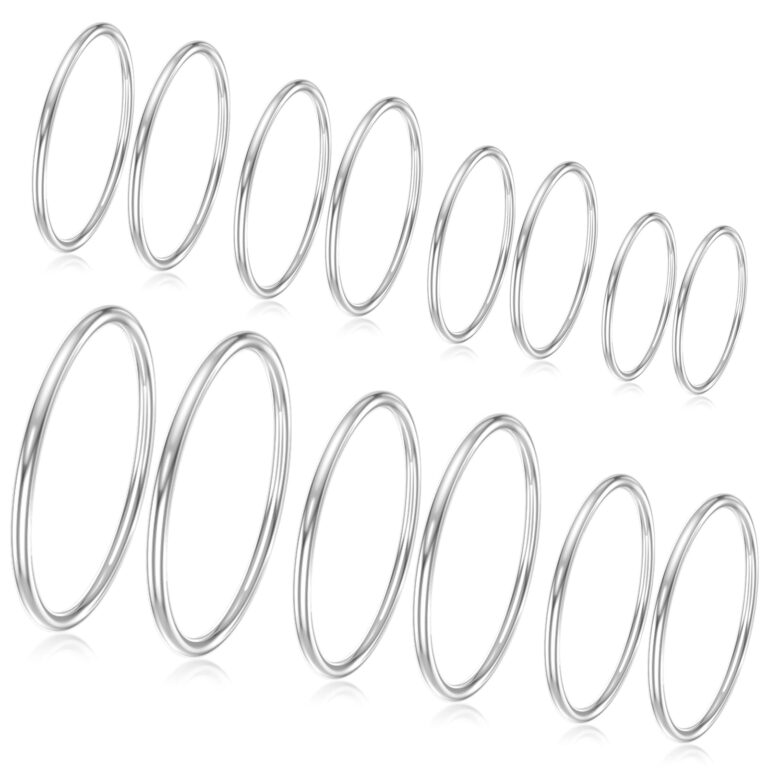 Coicok Set 14 Anelli Donna Acciaio Inox Sottili Dorati Impilabili