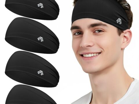 Awumbuk Fascia Antisudore Uomo Sport 4 Pezzi per Running e Fitness