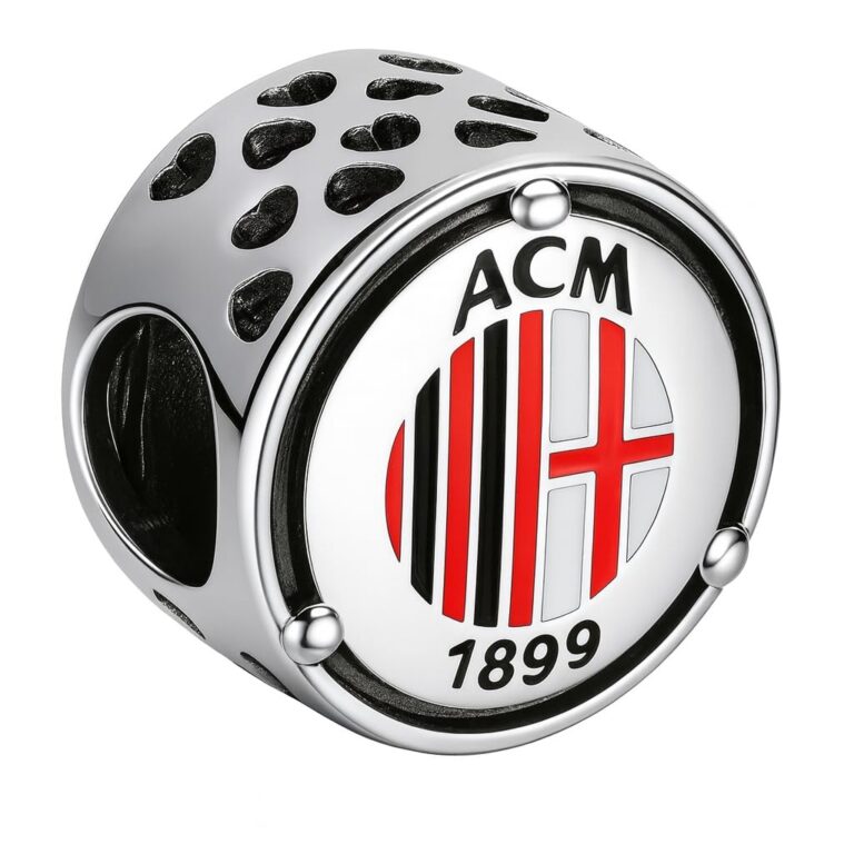 Charm Milan Stemma Squadra di Calcio Serie A Scudetto San Siro Milano in argento 925 - Les Folies...