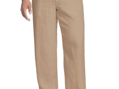 COOFANDY Pantaloni Lino Uomo Estivi con Coulisse e Vita Elastica