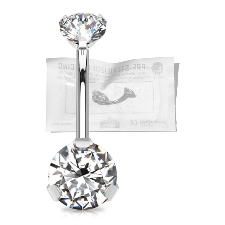 WARRIOR Piercing ombelico sterile in acciaio chirurgico 316L a banana