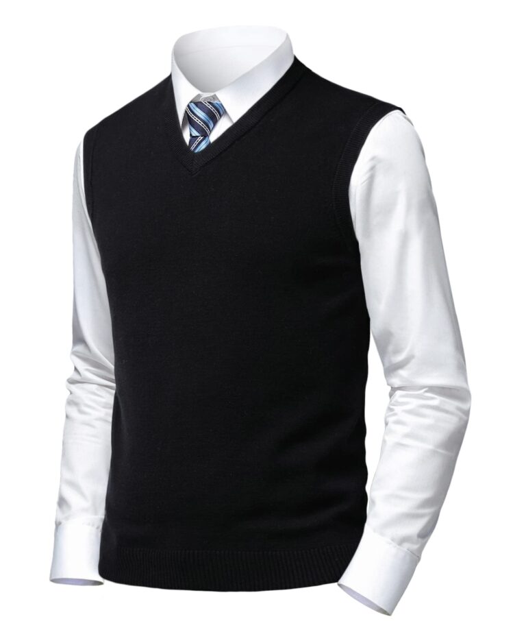 Herothorn Gilet da Uomo Lavorato a Maglia Senza Maniche