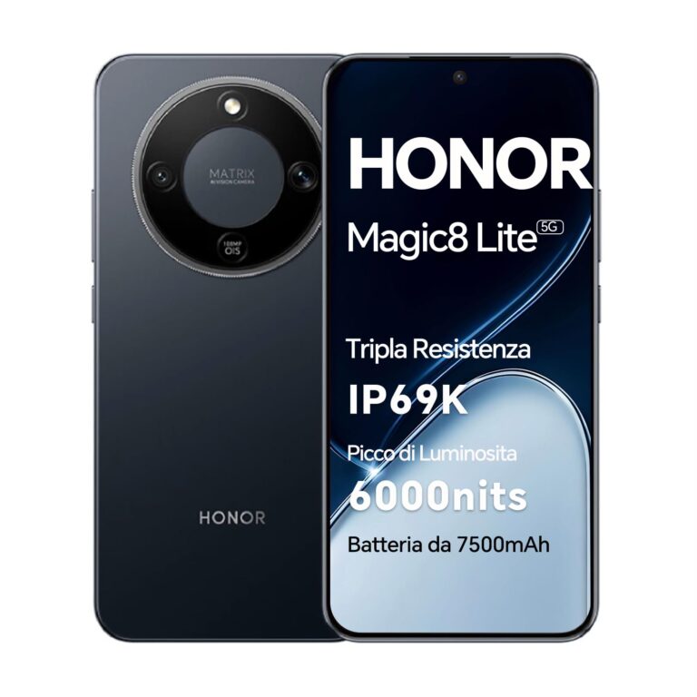 HONOR Magic8 Lite Smartphone 5G, display AMOLED da 6,79 pollici, tripla resistenza IP68/IP69K, batteria da 7500 mAh, fotoc...