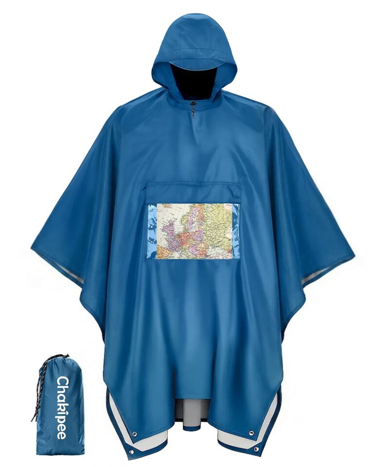 Chakipee Poncho Antipioggia Adulti Riutilizzabile con Tasca Trasparente