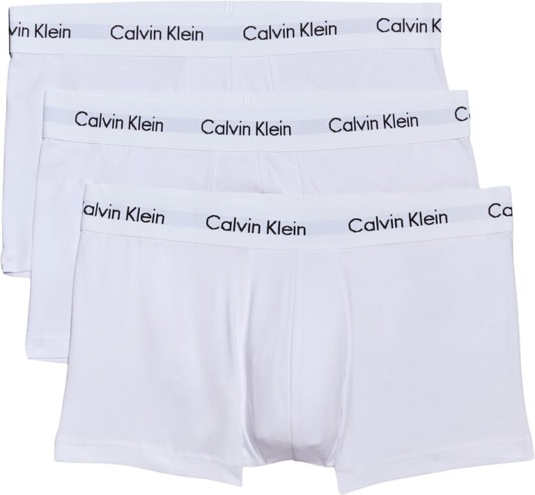 Calvin Klein Uomo Pantaloncini Boxer Vita Bassa Confezione da 3 Intimo, Bianco (White), M