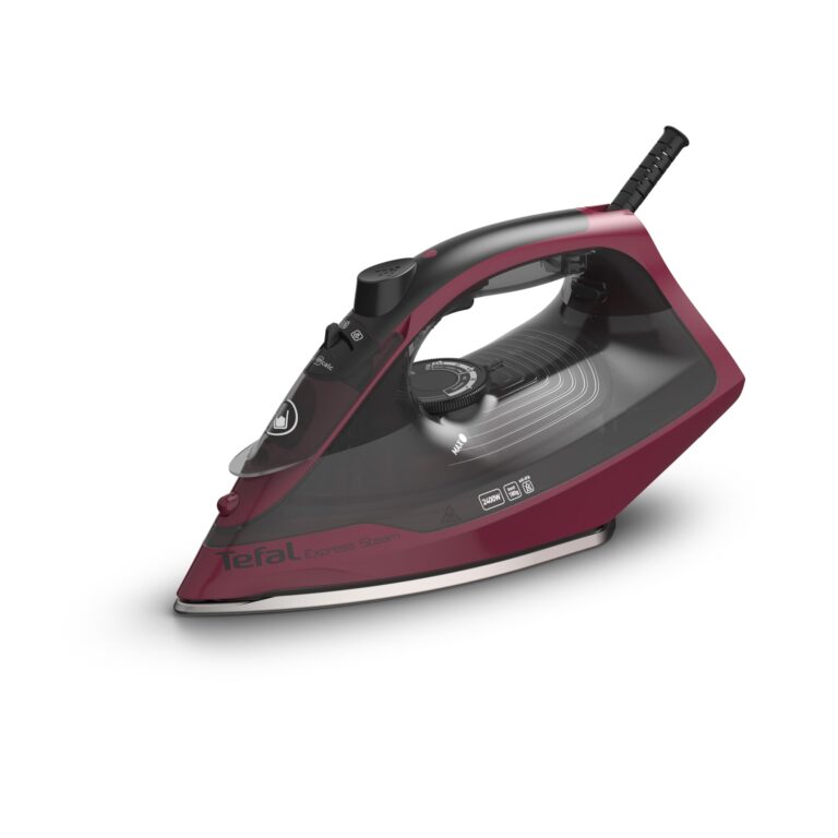 Tefal Express Steam Ferro da Stiro, Colpo di Vapore 180 g/min, 2400 W di potenza, Stiro Verticale, Piastra in Ceramica, Am...