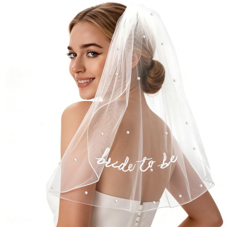 Velo Sposa Corto con Fiocco e Perla, Bride to Be