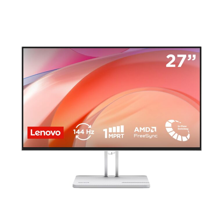 Lenovo L27-45 Monitor IPS 27" Full HD, 144Hz, 1ms, Altoparlanti integrati, HDMI e VGA, Ideale per Gaming, Studio e Home Of...