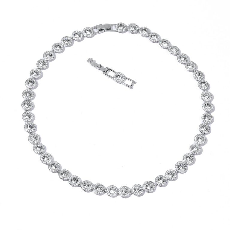 Collana Angelica con Cristallo Trasparente Placcata Oro 18K