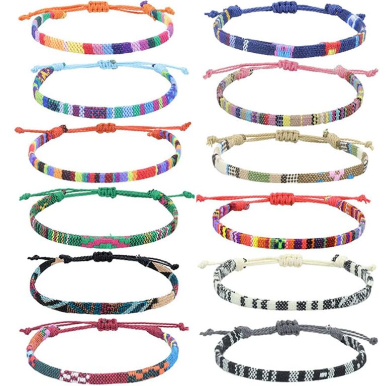 RXKFIGX Set 12 braccialetti dell'amicizia boho regolabili