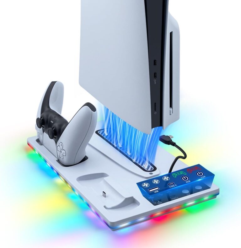 Tolesum supporto verticale PS5 con ventola e ricarica controller