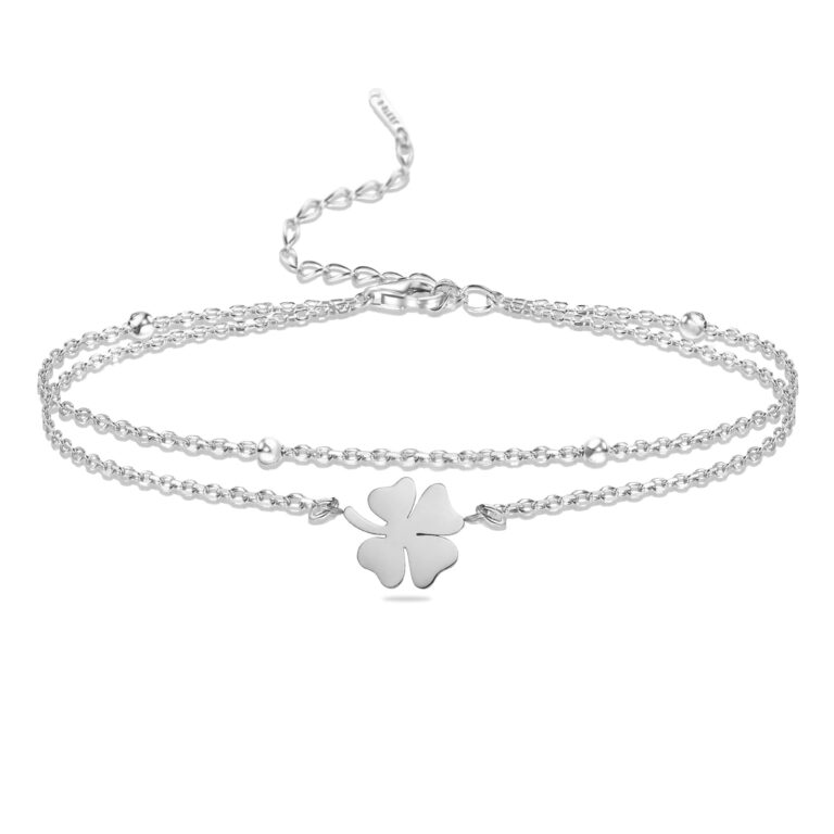 VASSAGO Bracciale Donna con quadrifoglio portafortuna in acciaio inox