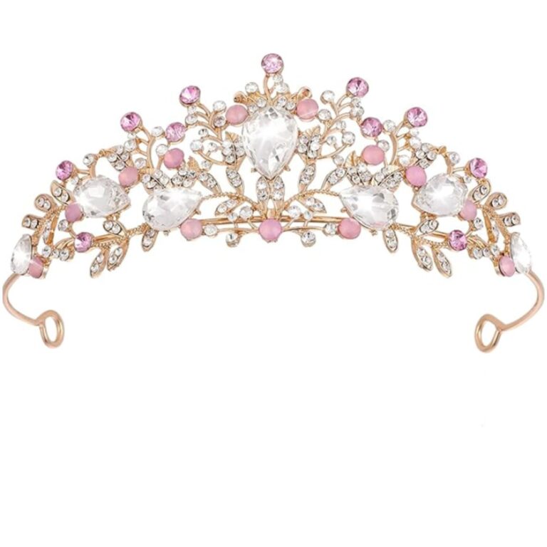 BOBOZHONG Tiara principessa bambine con cristalli e perle