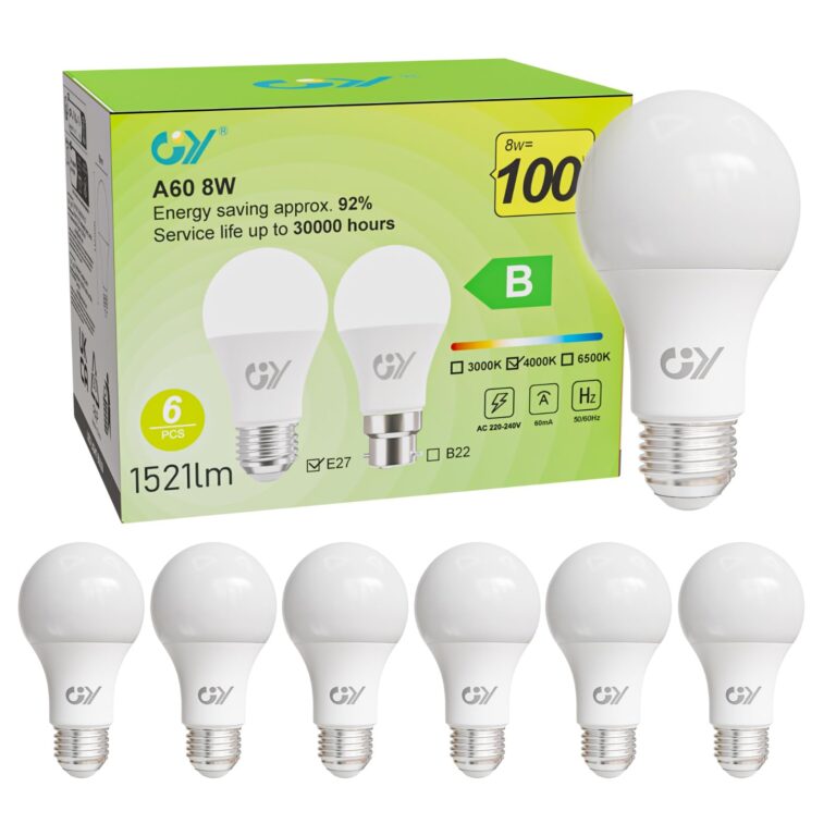 GY Lampadina LED E27 8W 1521 lumen luce naturale 4000K