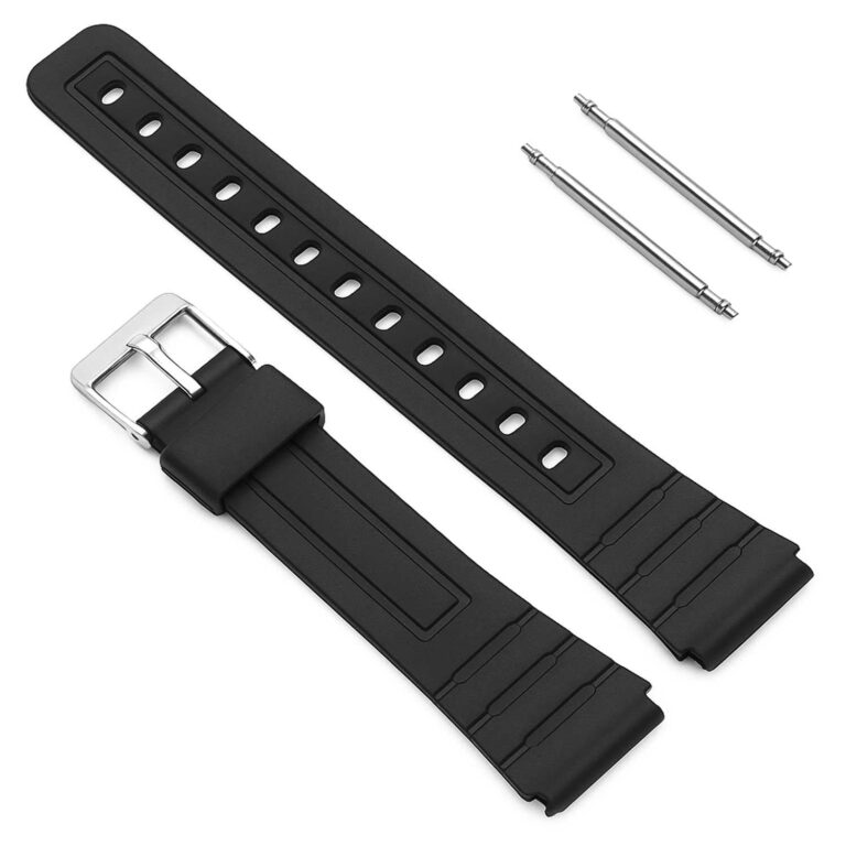 OcioDual Cinturino in Gomma Nero con Fibbia Metal per Casio F-91W