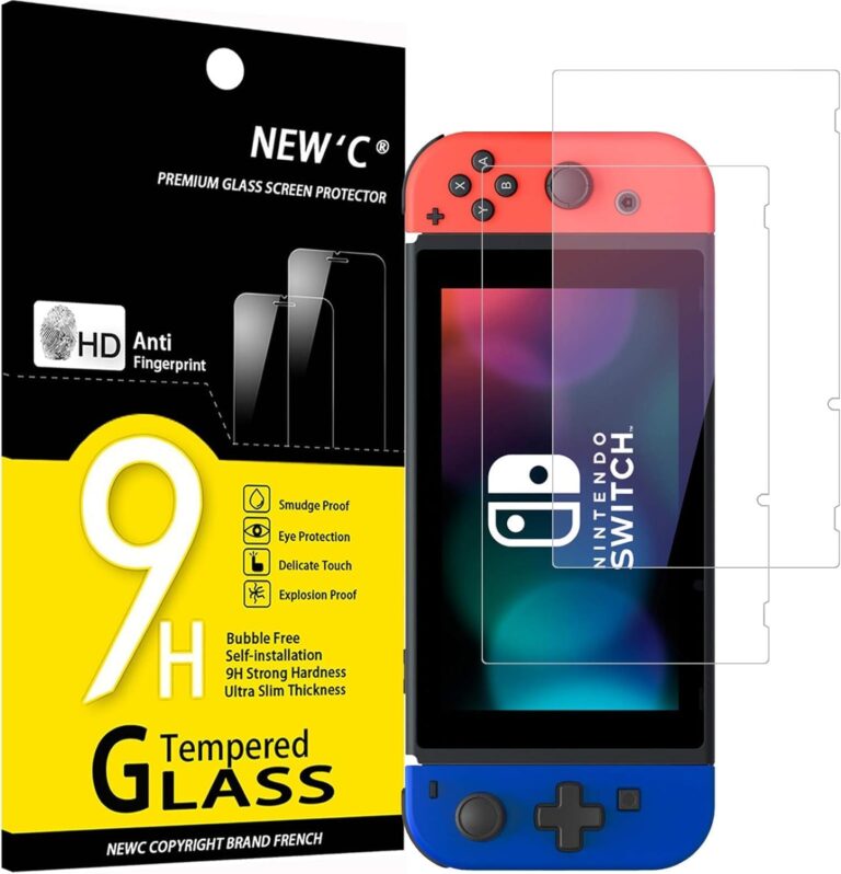 NEW'C 2 pezzi vetro temperato per Nintendo Switch antigraffio