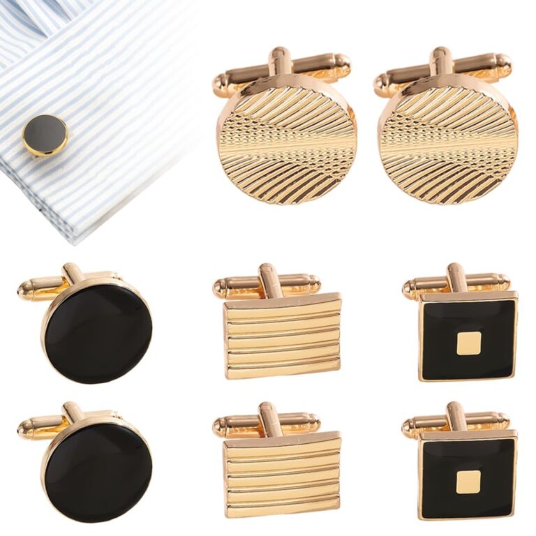 TRKETK Set 4 Paia Gemelli da Uomo Retro Smoking in Metallo