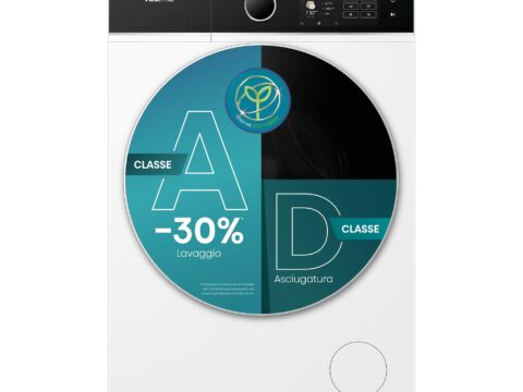 Hisense WD5I8043BWF Lavasciuga Slim 8 kg Classe A Wi-Fi e Vapore