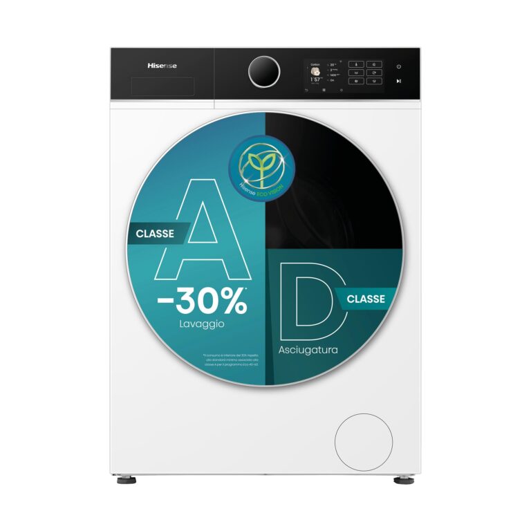 Hisense WD5I8043BWF Lavasciuga Slim 8 kg Classe A Wi-Fi e Vapore