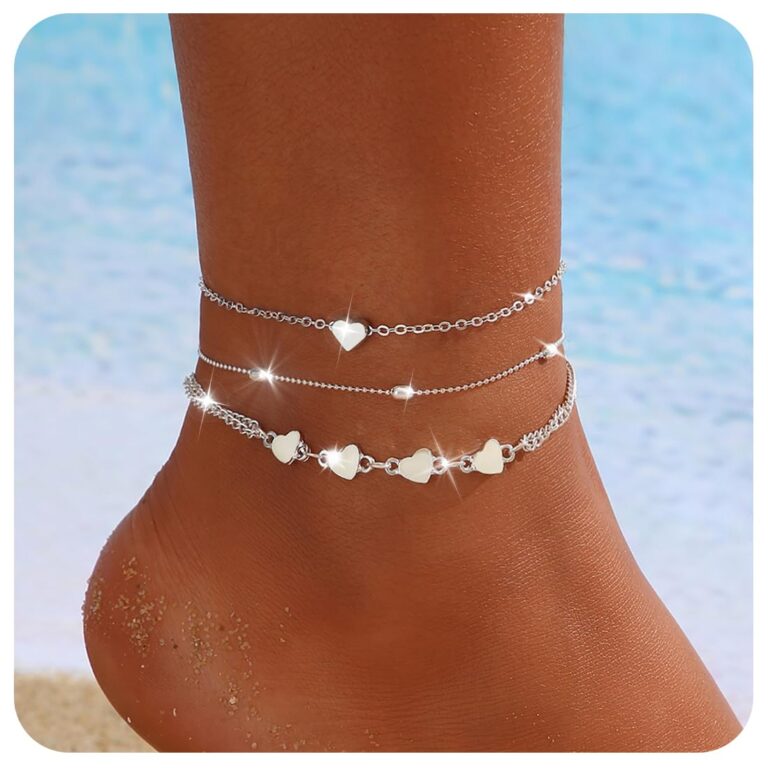 Set 3 Cavigliere a Strati Donna con Farfalla e Cuore