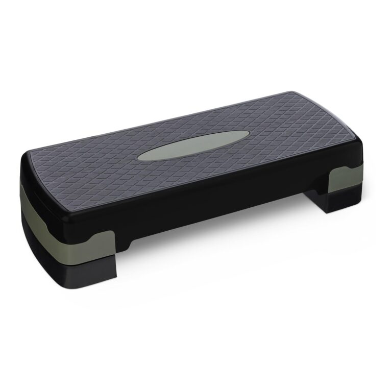 Amazon Basics Pedana Step per Aerobica, Stepper Regolabile per Allenamento a Casa, 68.58cm, Nero/Grigio