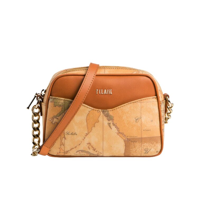 Alviero Martini 1ᴬ Classe, Borsa a Tracolla in Tessuto Geo Classic, Dettagli in Pelle e Logo Oro, Chiusura con Zip, Tracol...