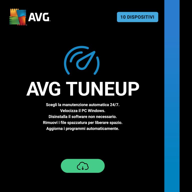 AVG TuneUp 2026 — Ottimizzazione PC, Mac e Android (10 dispositivi, 1 anno)