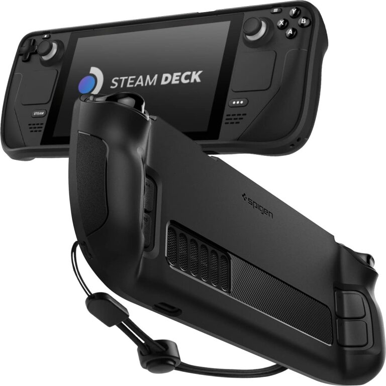 Spigen Rugged Armor - Cover per Steam Deck LCD/OLED, Nero Opaco