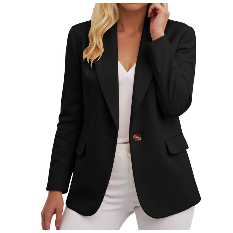 Blazer donna elegante monopetto con colletto a risvolto
