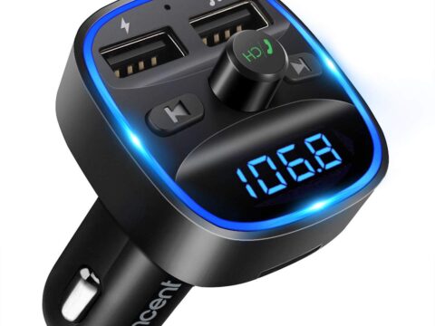 LENCENT Trasmettitore FM Bluetooth per Auto con Doppia USB e Vivavoce