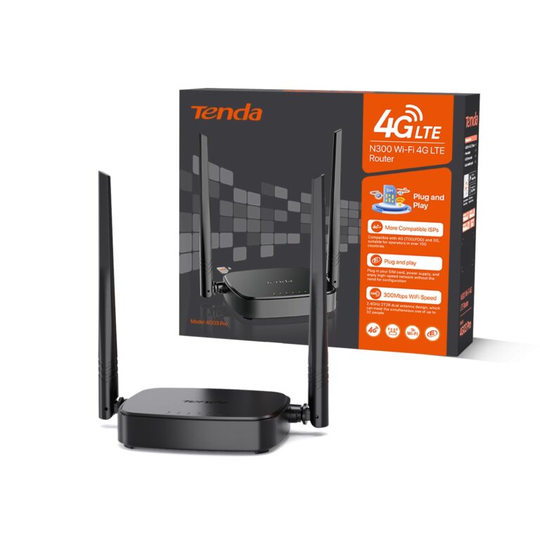 Tenda 4G03 Pro Router 4G LTE CAT4 con SIM e Due Antenne Esterne